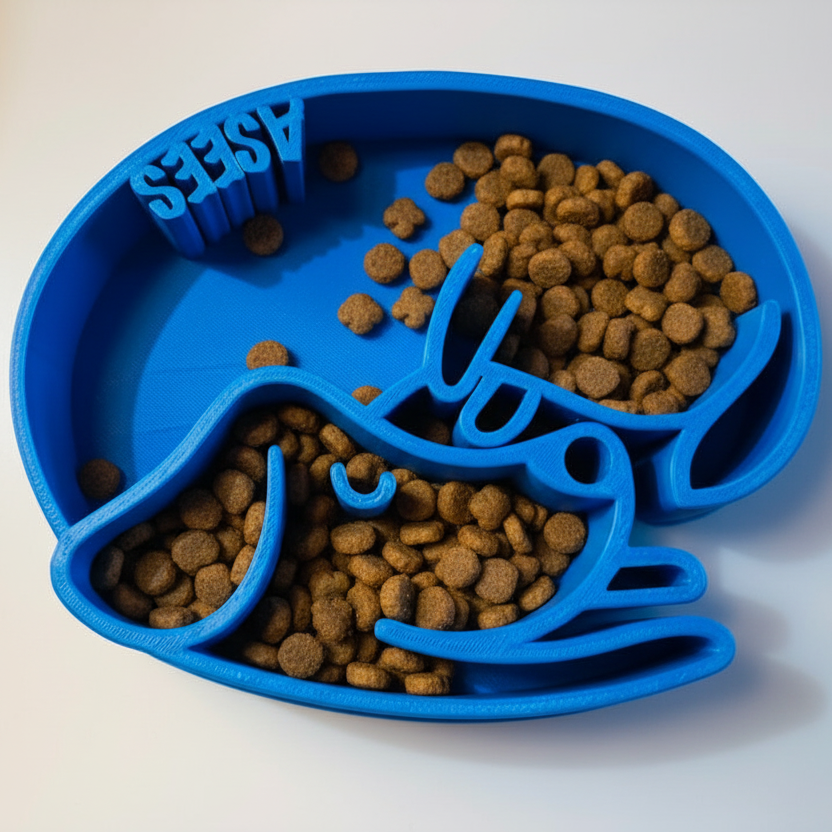 Personalized Pet Puzzle Feeder Bowl | Dog Shaped