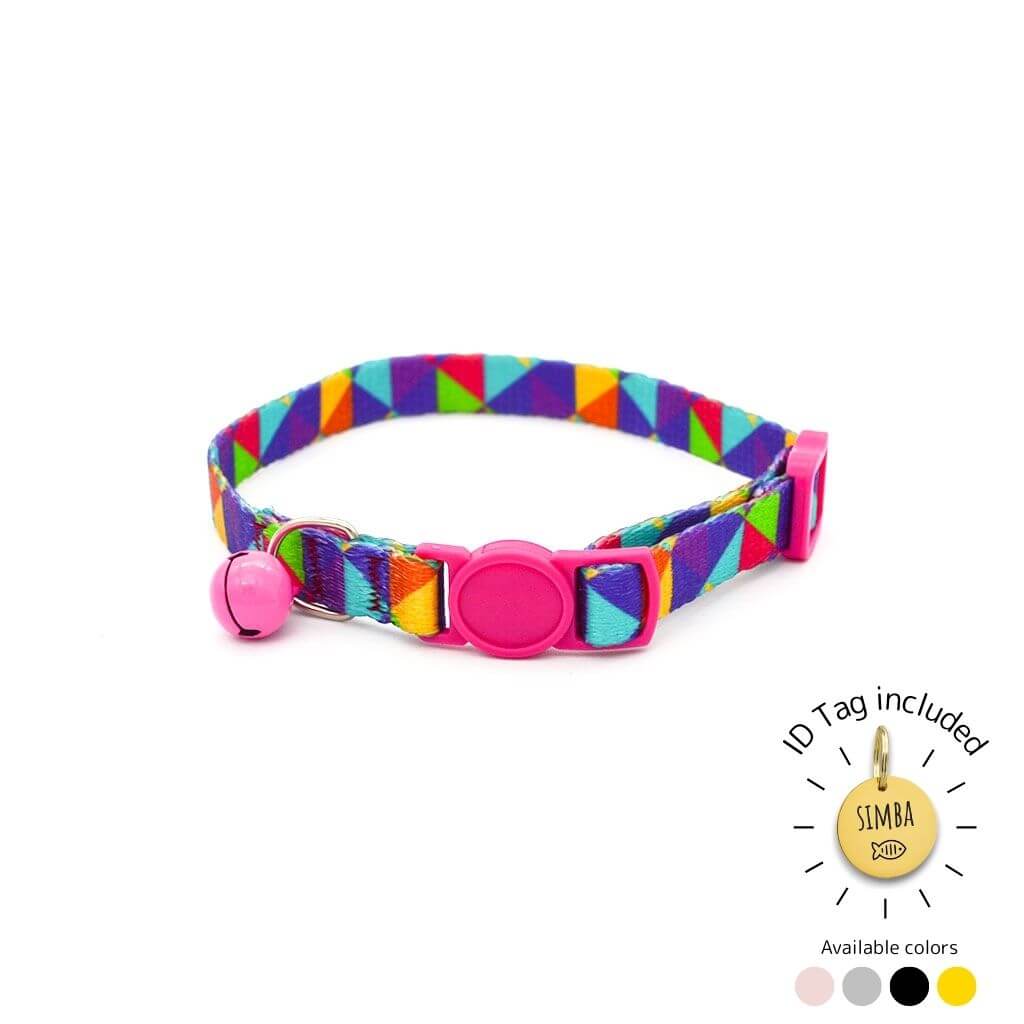 Cat Collar Abstract – Artistic & Personalized with ID Tag