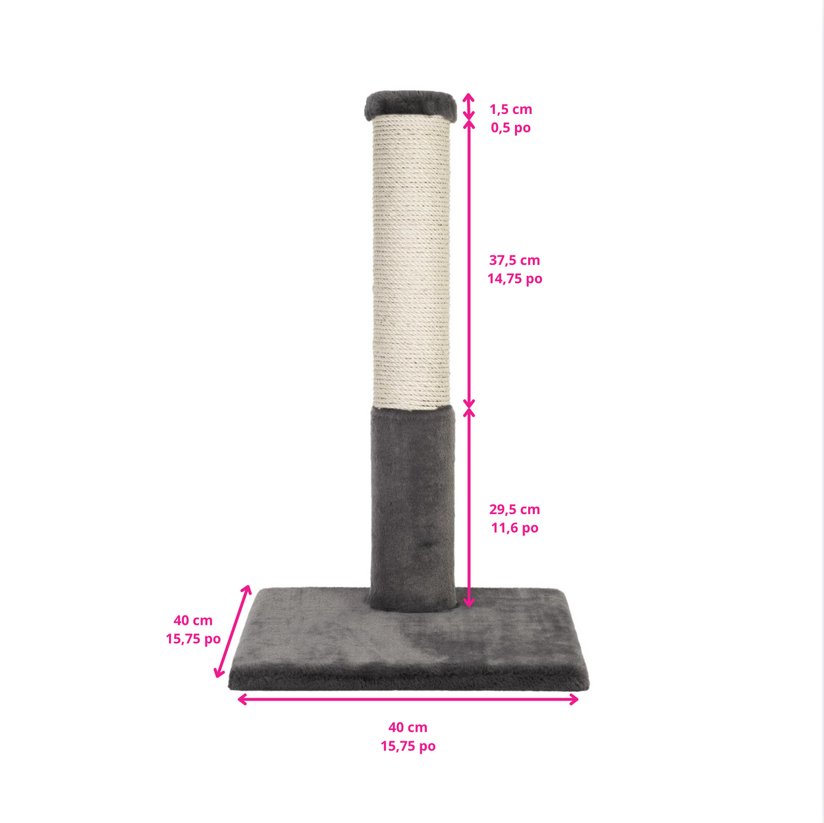 Noba Classic 28" Scratching Post - Black Faux Fur