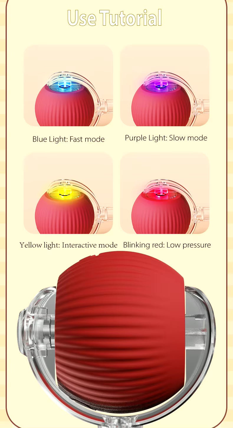 Pet Vibrating Bouncing Ball Toy with Tail