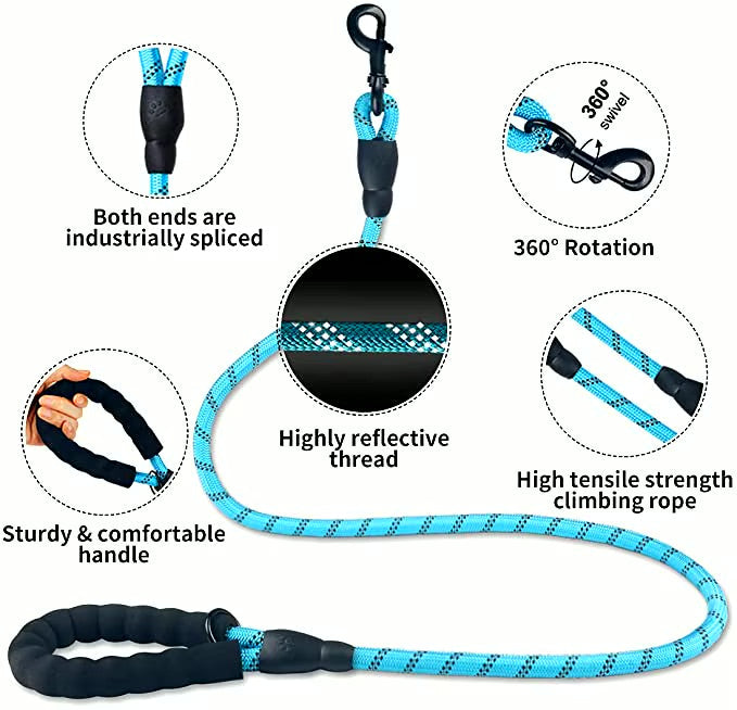 Reflective Dog Leash for Night Walks