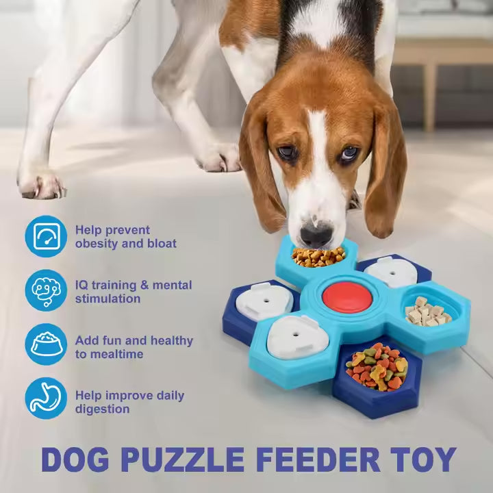 Dog Puzzle Feeder Toy | Honeycomb Design