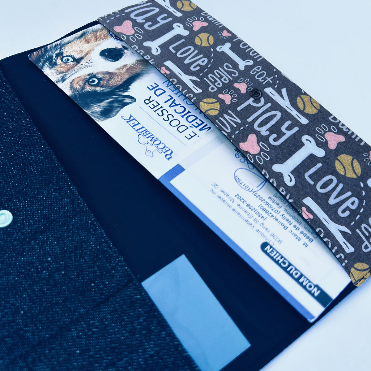 Protège carnet de vaccination Lolikö Love bleu