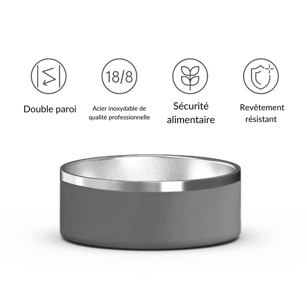 Gamelle personnalisée pour chien et chat grise