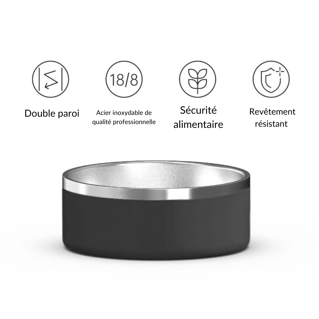 Gamelle personnalisée pour chien et chat noire