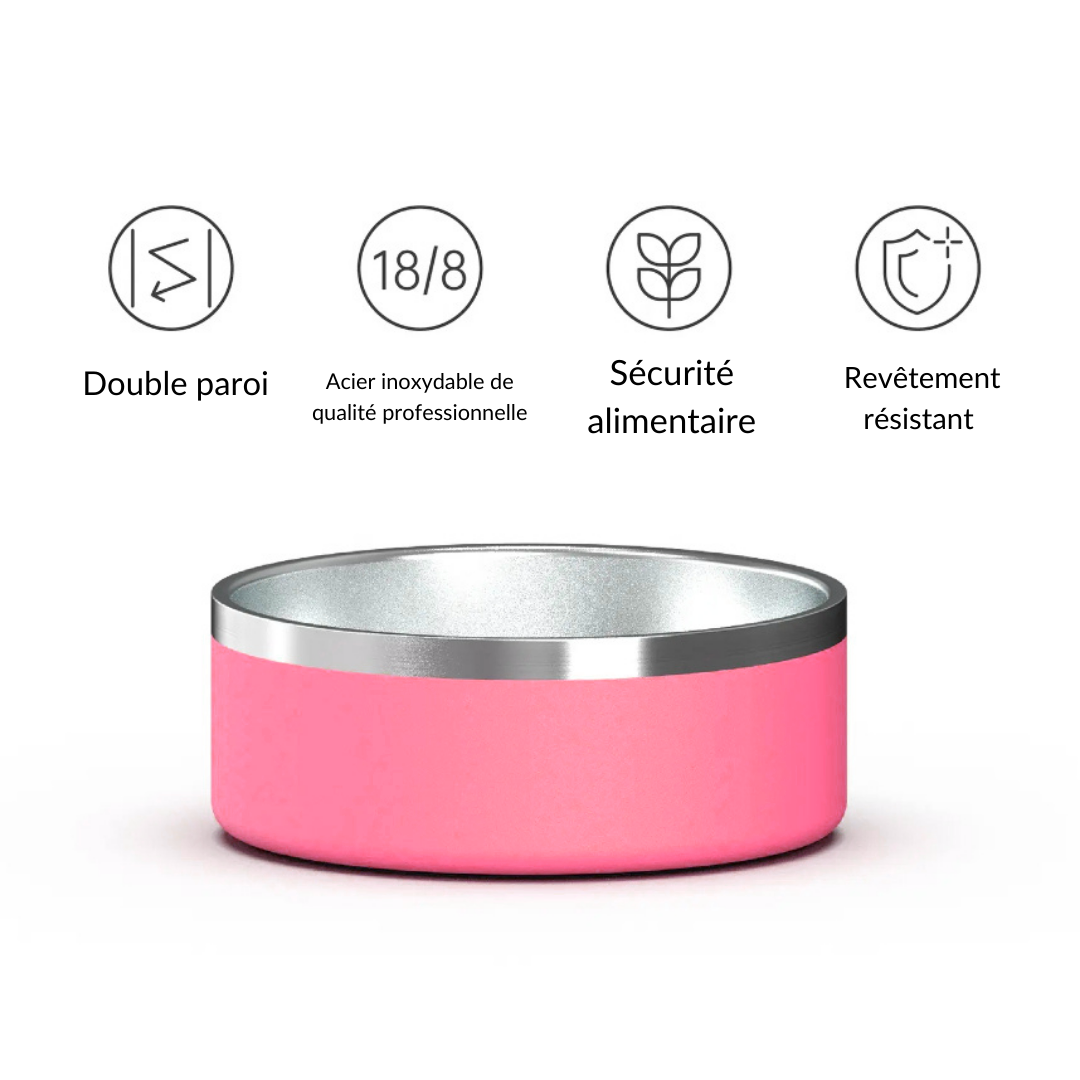 Gamelle personnalisée pour chiens et chats rose