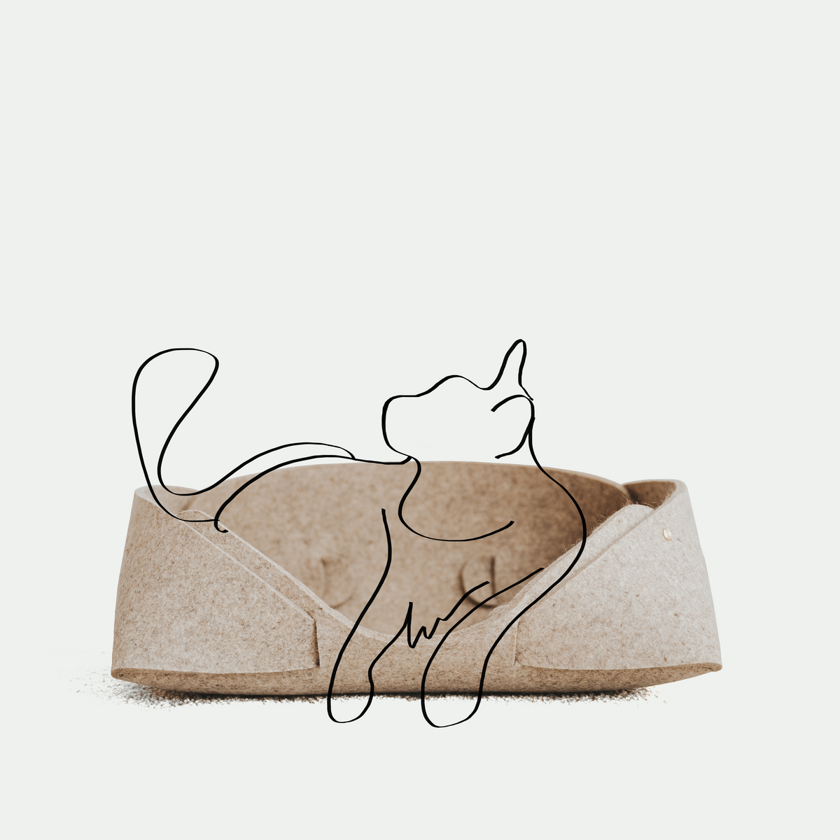 Panier pour animaux et maison en feutre de laine 17x13 | Design minimaliste | MATT™