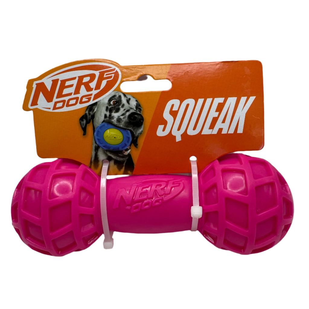 Squeaky Dog Barbell Toy for Aggressive Chewers