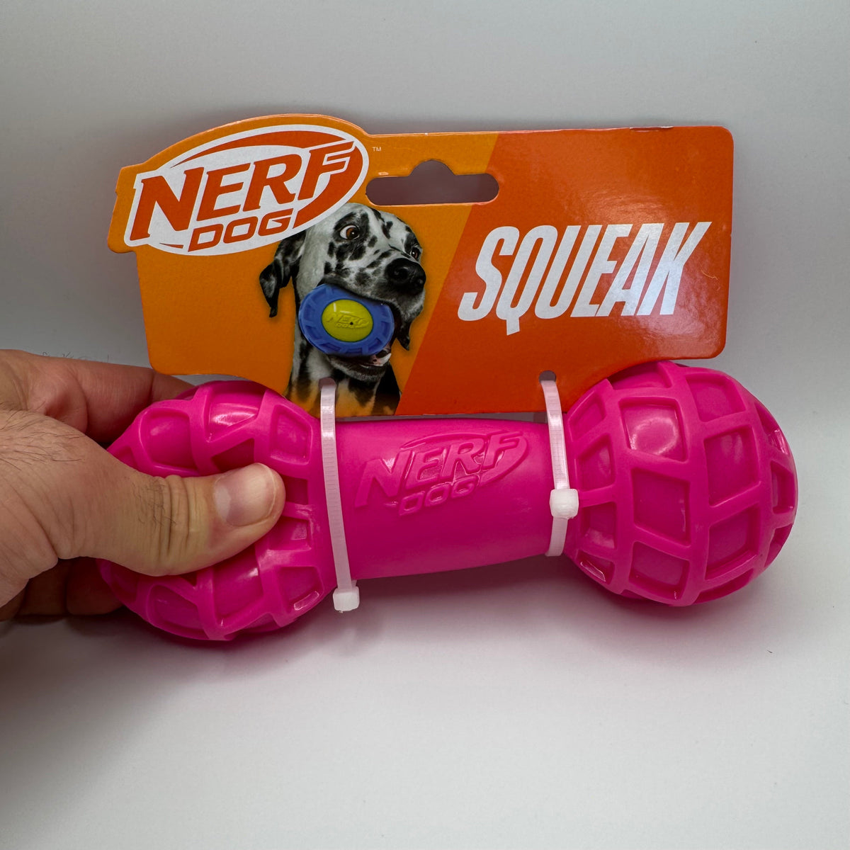 Squeaky Dog Barbell Toy for Aggressive Chewers