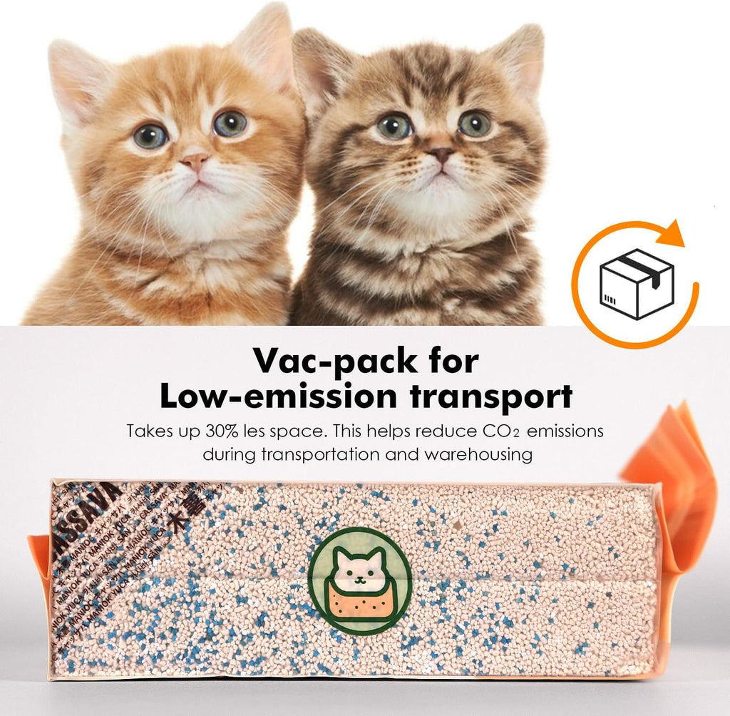 Natural Cassava Low-Dust Cat Litter Cubic Pack